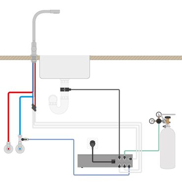 SPRUDELUX® Untertisch-Trinkwassersystem INOX ULTRA FLAT WiFi inkl. 5-Wege-Armatur NOBIUS L-Auslauf - Photo preview 10