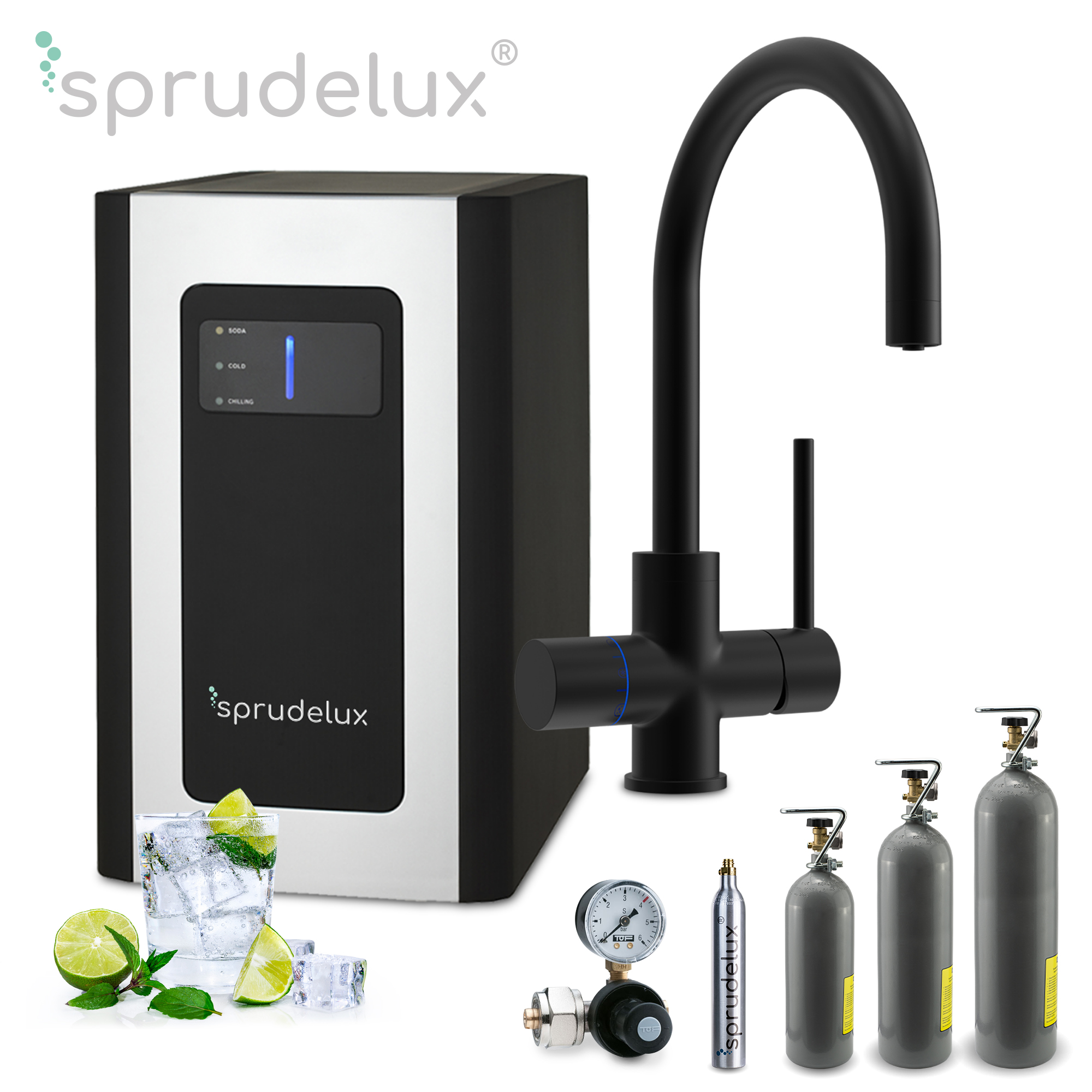 Untertisch-Tafelwasseranlage SPRUDELUX® BLUE DIAMOND inklusive 5-Wege-Armatur - Photo 0