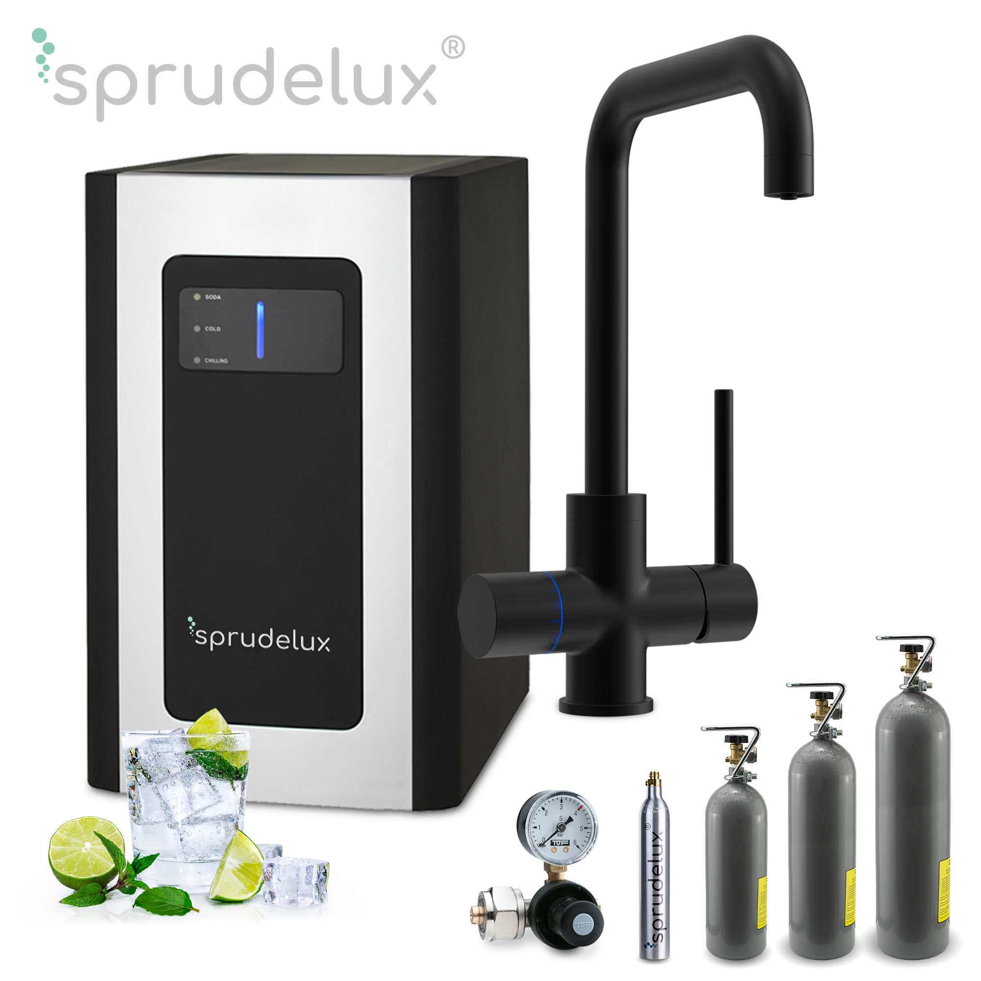 Untertisch-Tafelwasseranlage SPRUDELUX® BLUE DIAMOND inklusive 5-Wege-Armatur - Photo 0