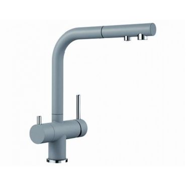 3-Wege-Armatur BLANCO Alumetallic mit ausziehbare Handbrause, Made in Germany 