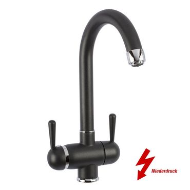 3-Wege-Wasserhahn, 3-Wege-Niederdruckarmatur GM C-Auslauf Anthrazit / Onyx (NIEDERDRUCK) 