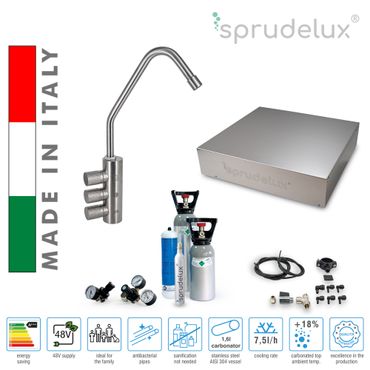 SPRUDELUX® Untertisch-Trinkwassersystem INOX ULTRA FLAT WiFi inkl. 3-Wege-Armatur DELTA INOX, 2 kg CO2 Flasche - Photo preview 9
