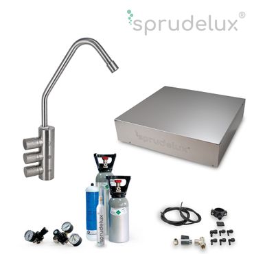 SPRUDELUX® Untertisch-Trinkwassersystem INOX ULTRA FLAT WiFi inkl. 3-Wege-Armatur DELTA INOX, 2 kg CO2 Flasche - Photo preview 4