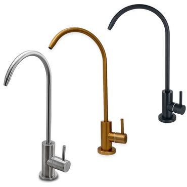 Ein-Weg-Osmose-Wasserhahn SOFIA, Edelstahl massiv, Edelstahl gebürstet, Schwarz Matt, Bronze fein gebürstet - Photo preview 7