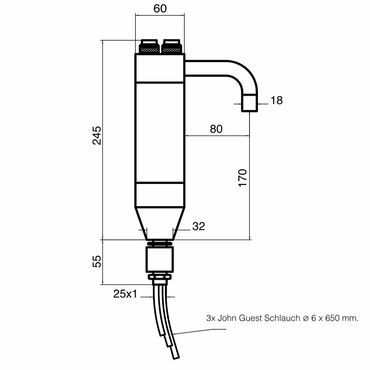 Mechanische 3-Wege-Sodaarmatur Zapfhahn TRIX RD NKS Edelstahl Look - Wasserhahn für Wassersprudelanlage - Photo preview 0