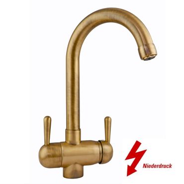 3-Wege-Wasserhahn, 3-Wege-Niederdruckarmatur GM C-Auslauf BRONZE (NIEDERDRUCK) 