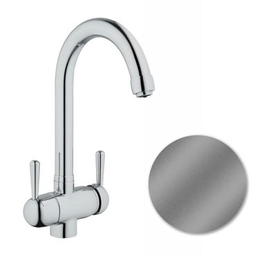 Designer Drei-Wege-Wasserhahn GM C-Auslauf NKS Edelstahl Optik - Photo preview 1