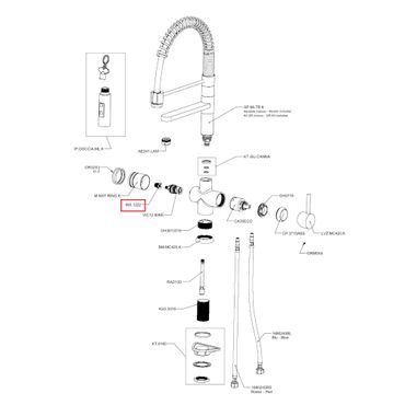 Kunststoff-Halterung für 3-Wege-Wasserhahn CUCINA und LUXURY Filterwasserkartusche - Photo preview 4
