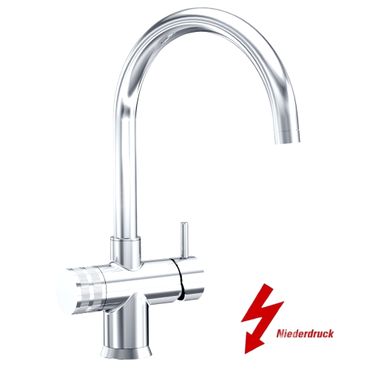 3-Wege-Wasserhahn, 3-Wege-Niederdruckarmatur GM C-Auslauf Chrom (NIEDERDRUCK). Made in Italy - Photo preview 3