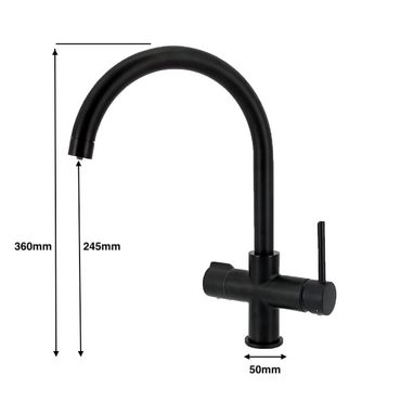 4-Wege-Wasserhahn ECLIPSE, Full Black - Photo preview 1