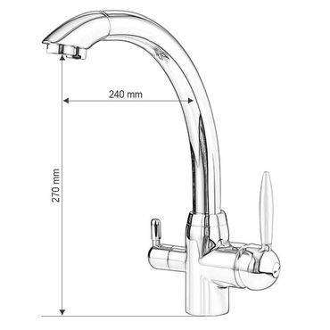 Drei-Wege-Wasserhahn DELPHIN Kupfer Optik - Photo preview 2