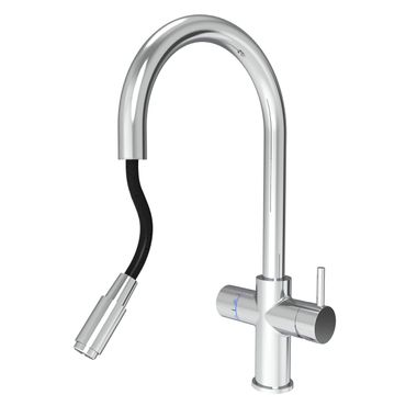 SPRUDELUX® 5-Wege-Armatur C-Auslauf mit ausziehbarer Brause; Chrom für SPRUDELUX FLAME - Photo preview 3