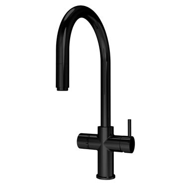 SPRUDELUX® 5-Wege-Armatur C-Auslauf mit ausziehbarer Brause; schwarz für SPRUDELUX FLAME - Photo preview 0