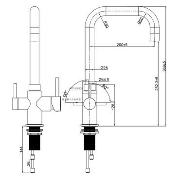 URBAN INOX 4-Wege-Wasserhahn aus Edelstahl | 360° drehbare Küchenarmatur aus massivem 304 Edelstahl B-WARE - Photo preview 1