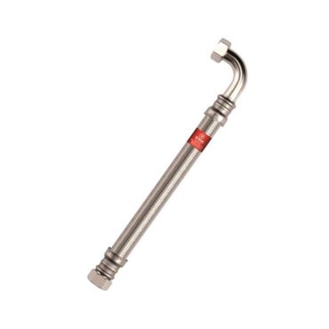 Panzerschlauch 80 cm 1 Zoll ÜM x ÜM 90° Bogen für Enthärtungsanlage