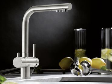 3-Wege-Armatur BLANCO, Edelstahl Optik UltraResist, mit/ohne ausziehbarer Handbrause, Made in Germany  - Photo preview 3