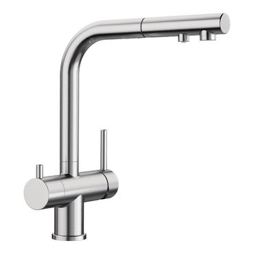 3-Wege-Armatur BLANCO, Edelstahl Optik UltraResist, mit/ohne ausziehbarer Handbrause, Made in Germany  - Photo preview 0