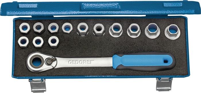 Steckschlüsselsatz 19 SKU-20 14-tlg.1/2 Zoll SW 10-36mm Z.60 6KT GEDORE