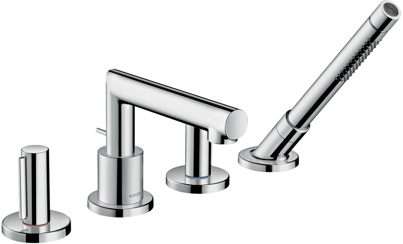 hansgrohe 4-Loch-Wannenarmatur AXOR UNO Zerogriff brushed nickel