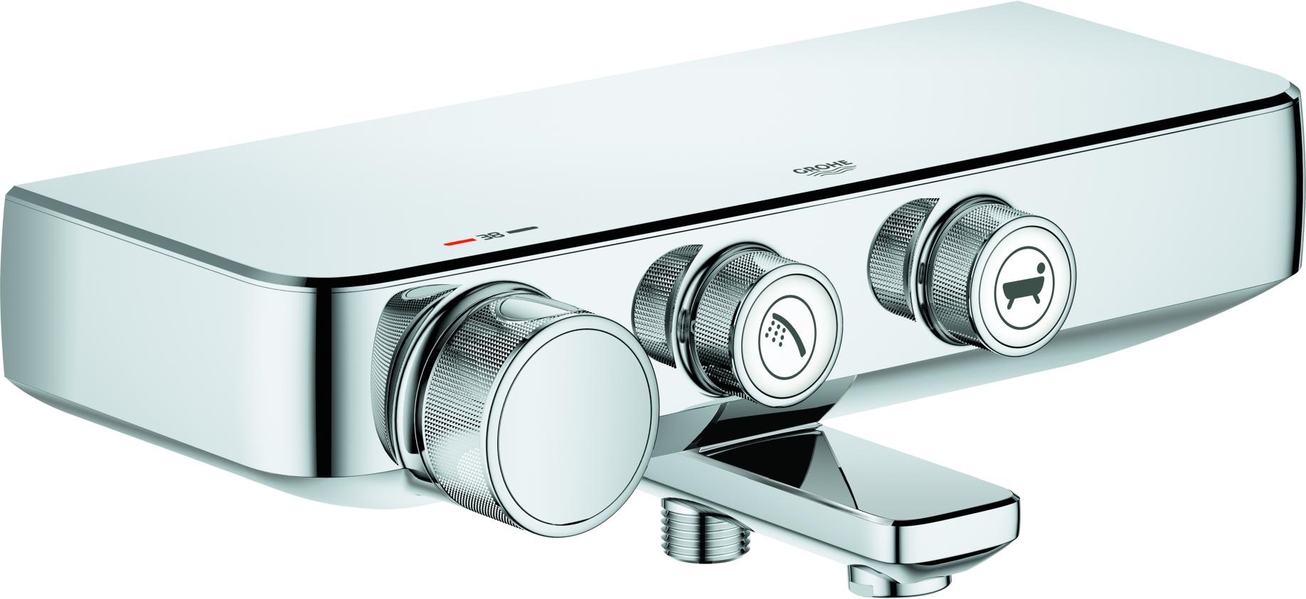 Thermostat-Wannenbatterie GROHTHERM SMARTCONTROL DN 15, Wandmontage ...