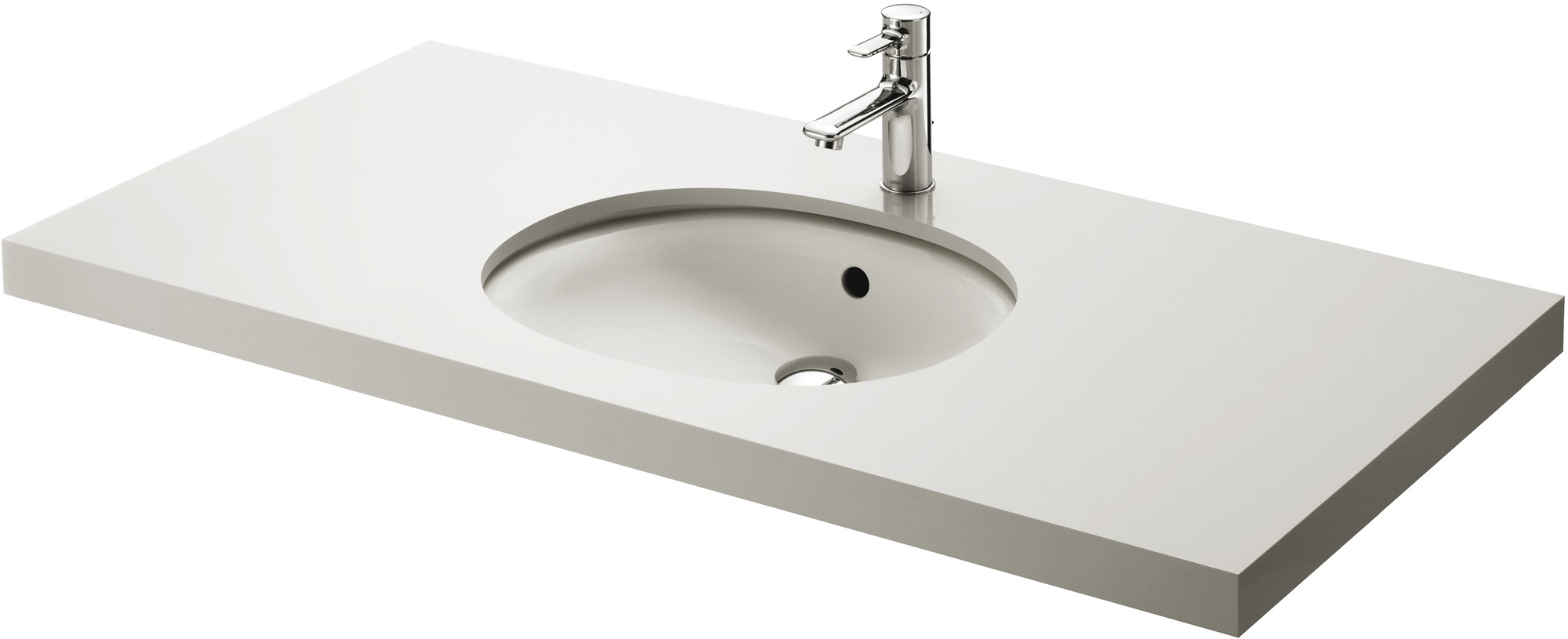 TOTO Unterbauwaschtisch rund, ohne Hahnloch, mit Überlauf weiß