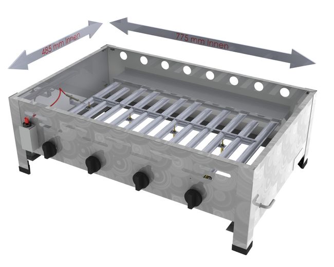 Gasbräter 4-flammig nur Gehäuse