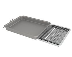 Kombi-Set 3-teilig Pfanne + V2A Rost Einzelstäbe + Flammabdeckung für Gastrobräter