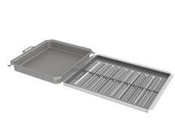 Kombi-Set 3-teilig Pfanne + Edelstahlrost + Flammabdeckung für Gastrobräter - Bild 0 Kombi-Set 3-teilig Pfanne + Edelstahlrost + Flammabdeckung für Gastrobräter