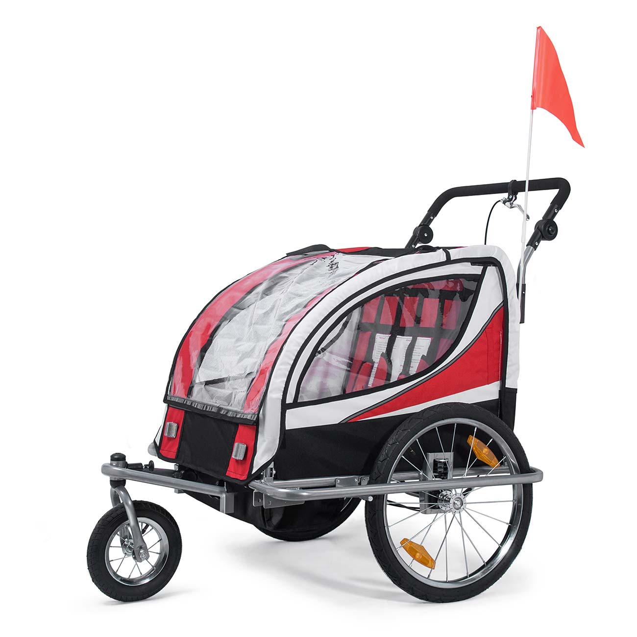 KESSER® Kinderanhänger Fahrradanhänger 360° Drehbar mit Federung 2in1  Joggerfunktion Kinderfahrradanhänger + 5-Punkt Gurt Jogger Fahrrad Anhänger  für 1 bis 2 Kinder max. 40kg bei Marktkauf online bestellen