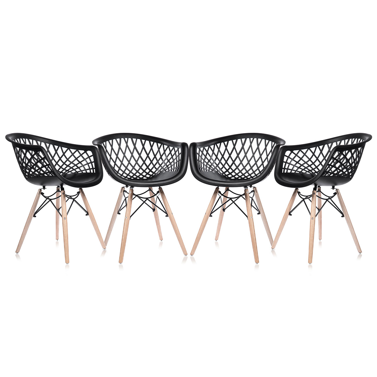 Makika Retro Stuhl Design Stuhl Sara 4er Set In Schwarz Ma