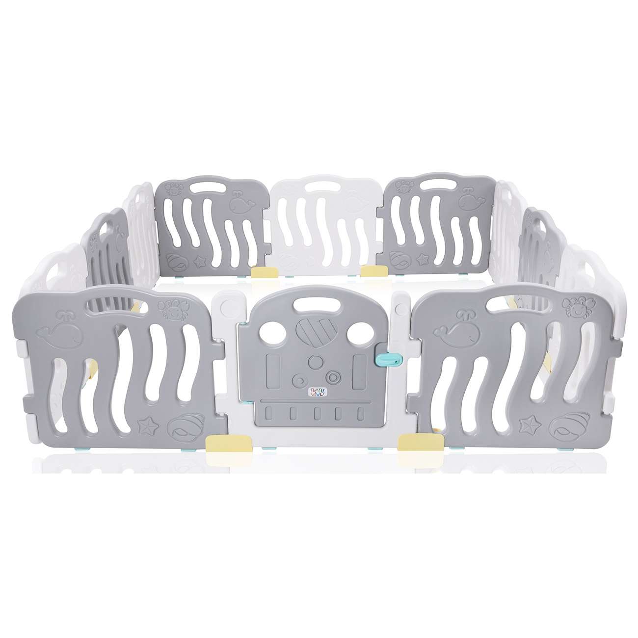 Baby Vivo Parc Bebe En Plastique 12 Elements En Gris Blanc Milo Ma Trading Buy It Smart