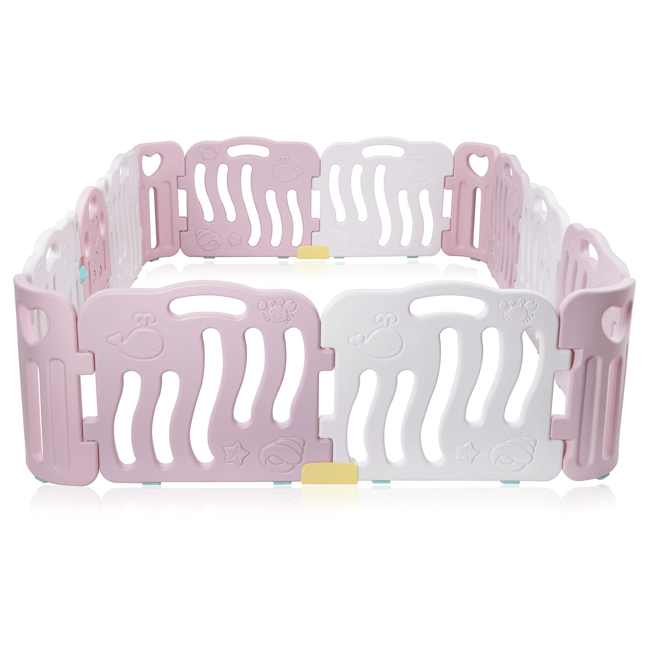 Baby Vivo Parc Bebe En Plastique 14 Elements En Rose Blanc Bailey Ma Trading