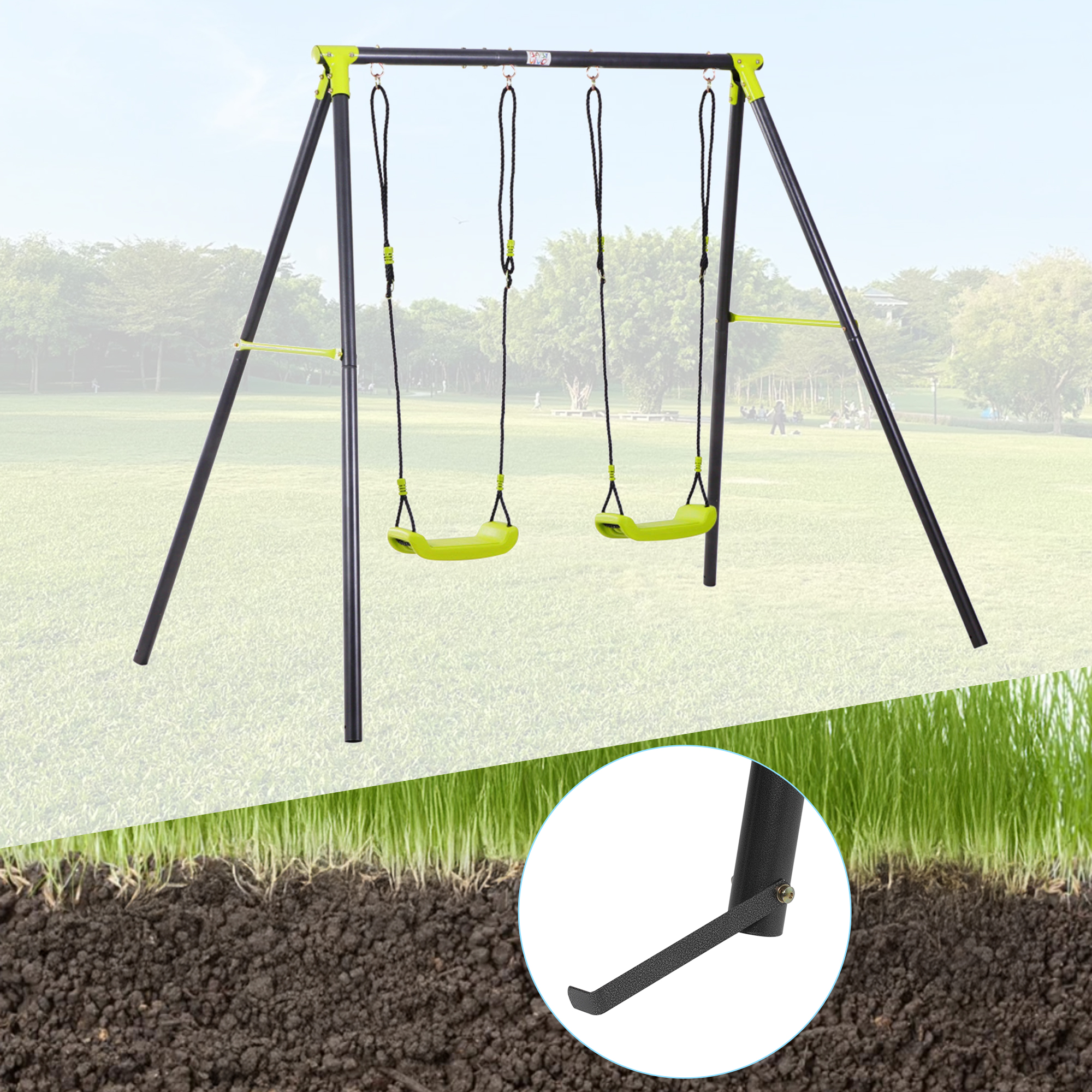 Baby Vivo Kids Swing Garden Swing Double Swing up to 100 kg