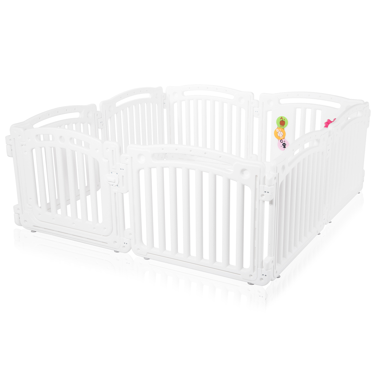 white playpen baby