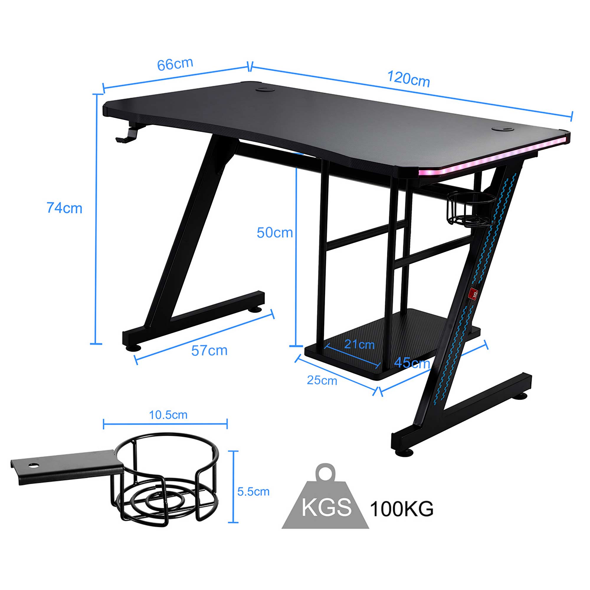 Computer Table Height Adjustable Table Gaming Computer Desk PC Gami 