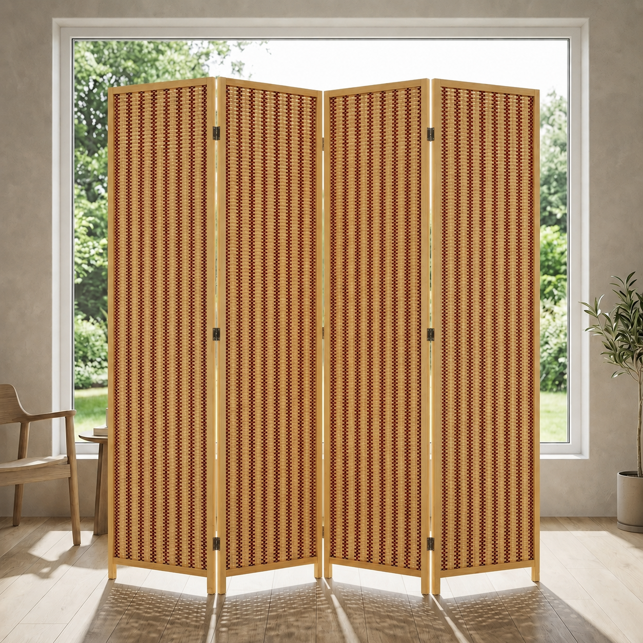 Makika Trennwand / Raumteiler aus Holz / Bambus Faltbar - Natur Braun | MA  Trading | Buy it Smart