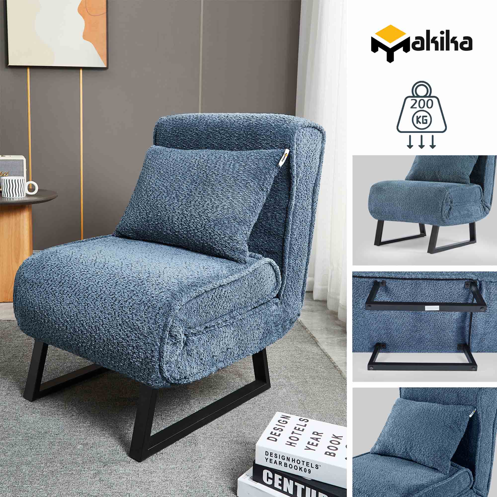 Fauteuil-lit Makika Convertible Brun – Canapé, Chaise Longue, Invités, Gain De Place !
