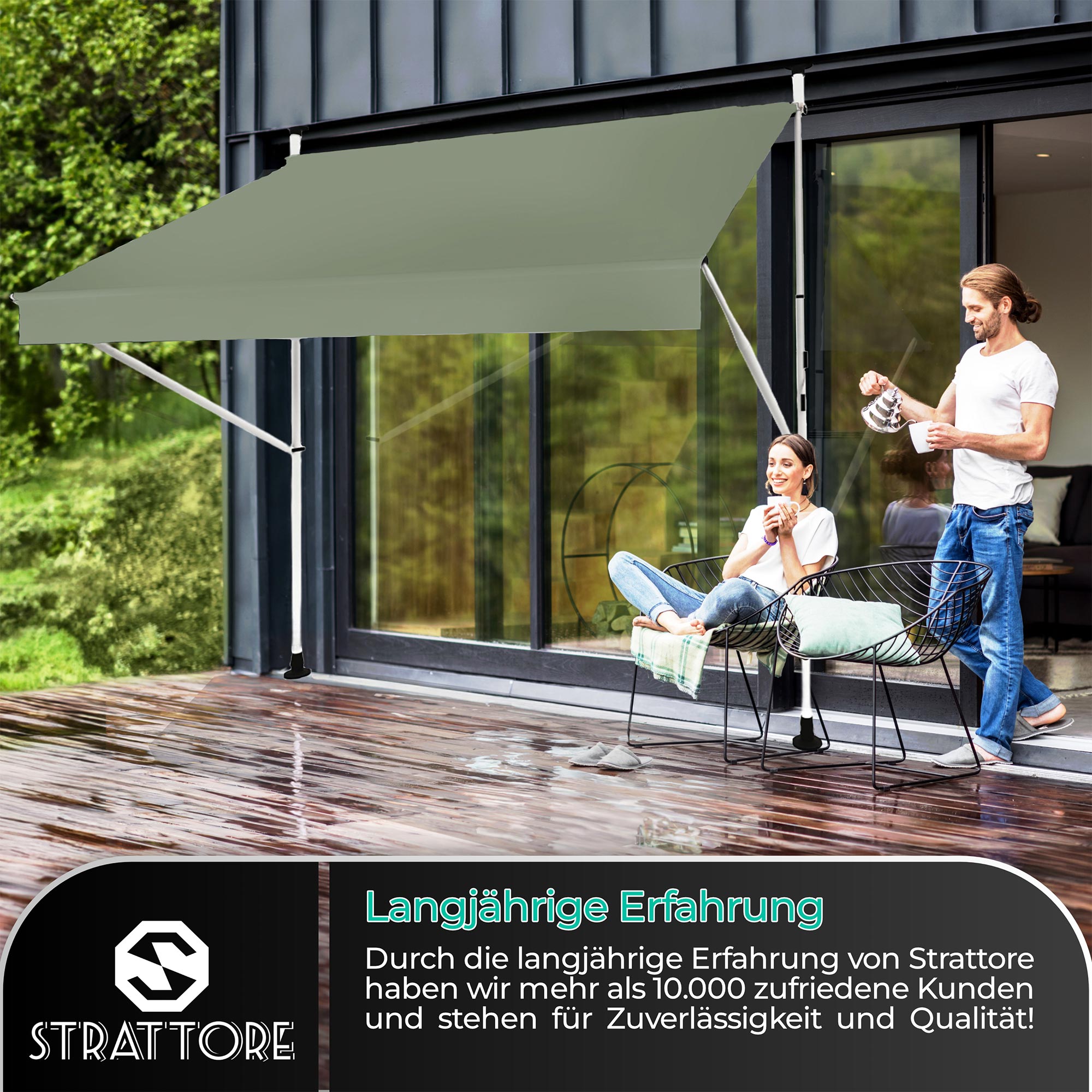 Strattore Markise Klemmmarkise Balkonmarkise Gelenkarmmarkise Sonnenschutz  UV | eBay.de