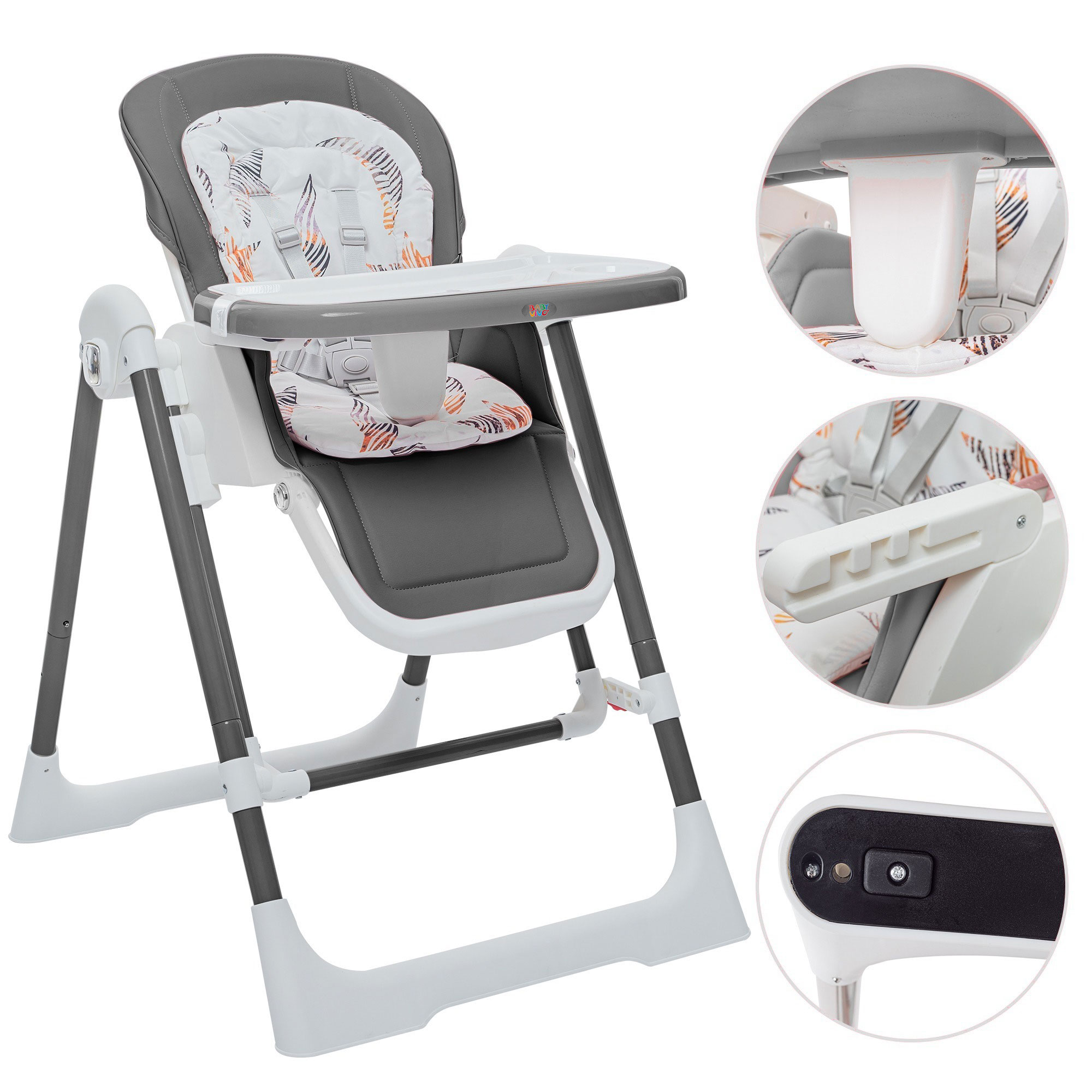 Baby Vivo 3in1 High Chair Adjustable Baby Bouncer for Children Lulu in Grey MA Trading Buy it Smart