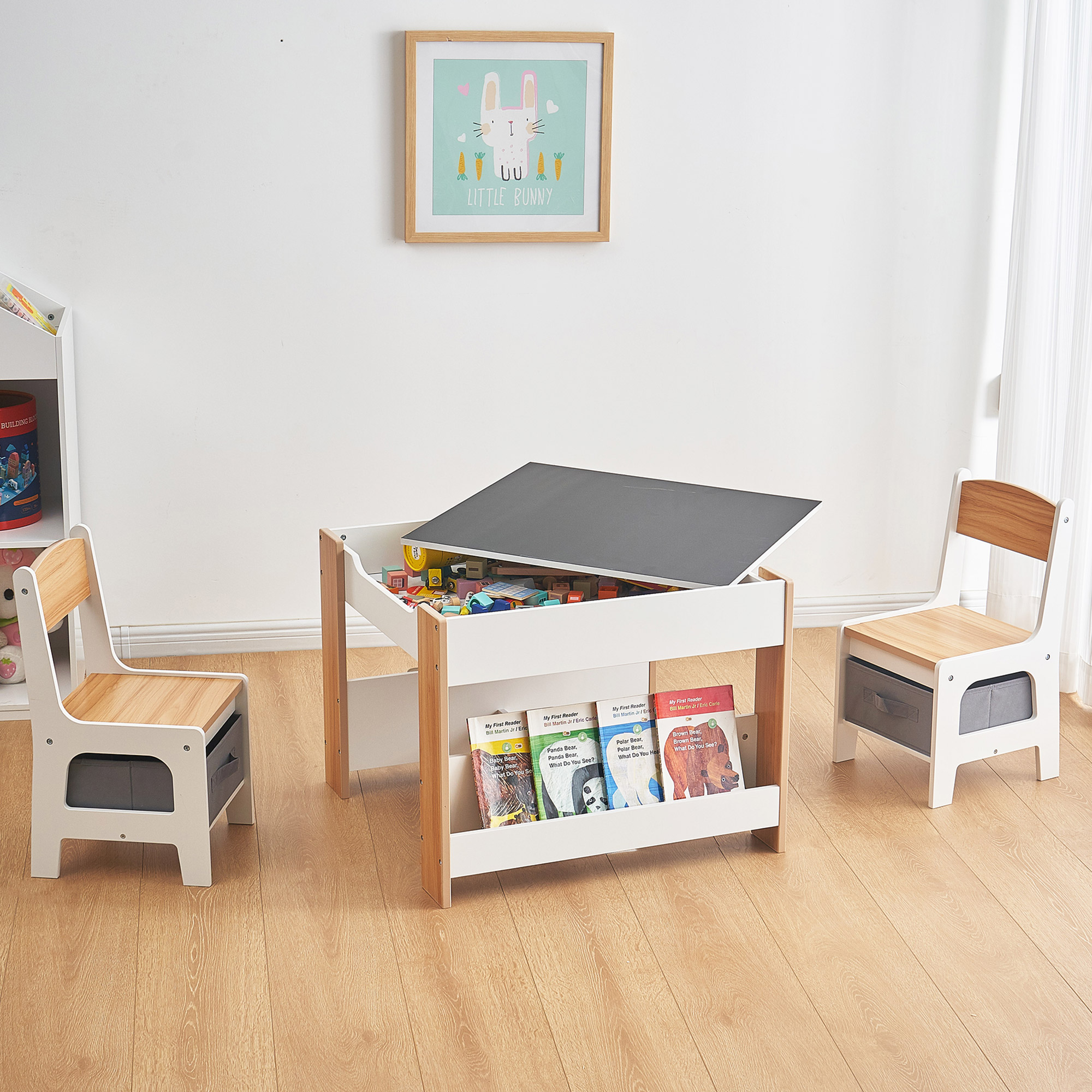 Baby Vivo Kindersitzgruppe mit multifunktionalem Tisch und 2 Stühlen aus Holz – Max – Baby Vivo Baby Vivo Kindersitzgruppe mit multifunktionalem Tisch und 2 Stühlen aus Holz – Max – Baby Vivo
