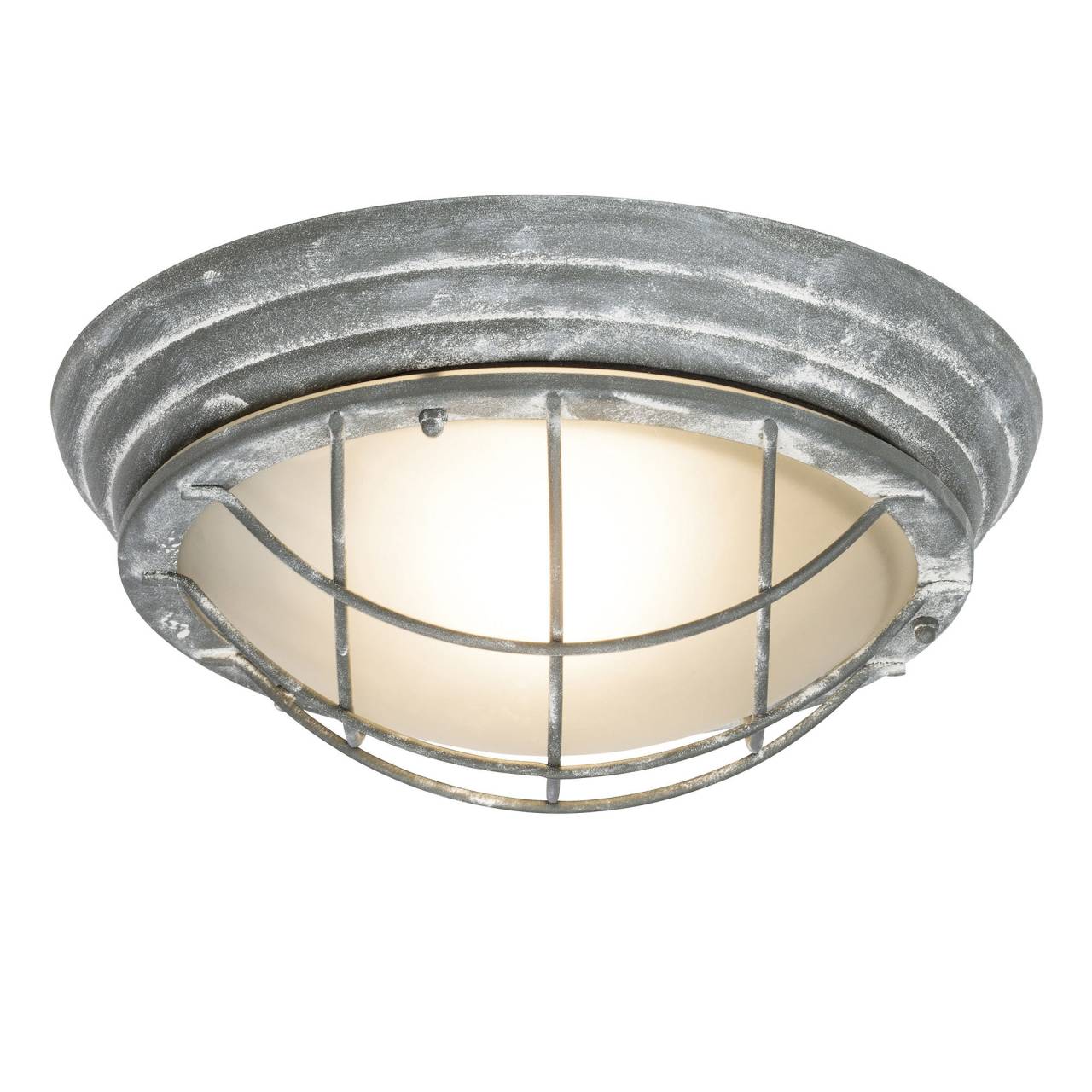 BRILLIANT Lampe Olena Außenwand- und Deckenleuchte 28cm grau Beton/weiß