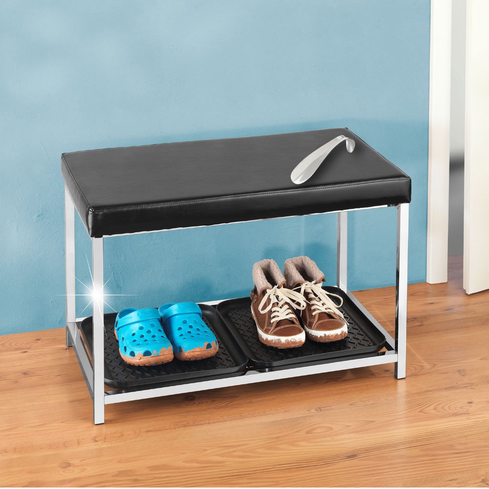 Wenko Schuhbank mit 2 Abtropfschalen - Sitzbank - Schuhregal | eBay