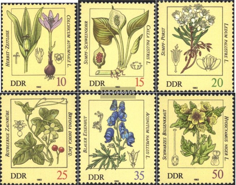 DDR 2691-2696 (complete issue) used 1982 Poisonous plants | eBay