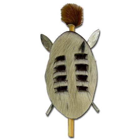 Africa Decoration Zulu Shield Mini Xxs Approx 16 Cm White