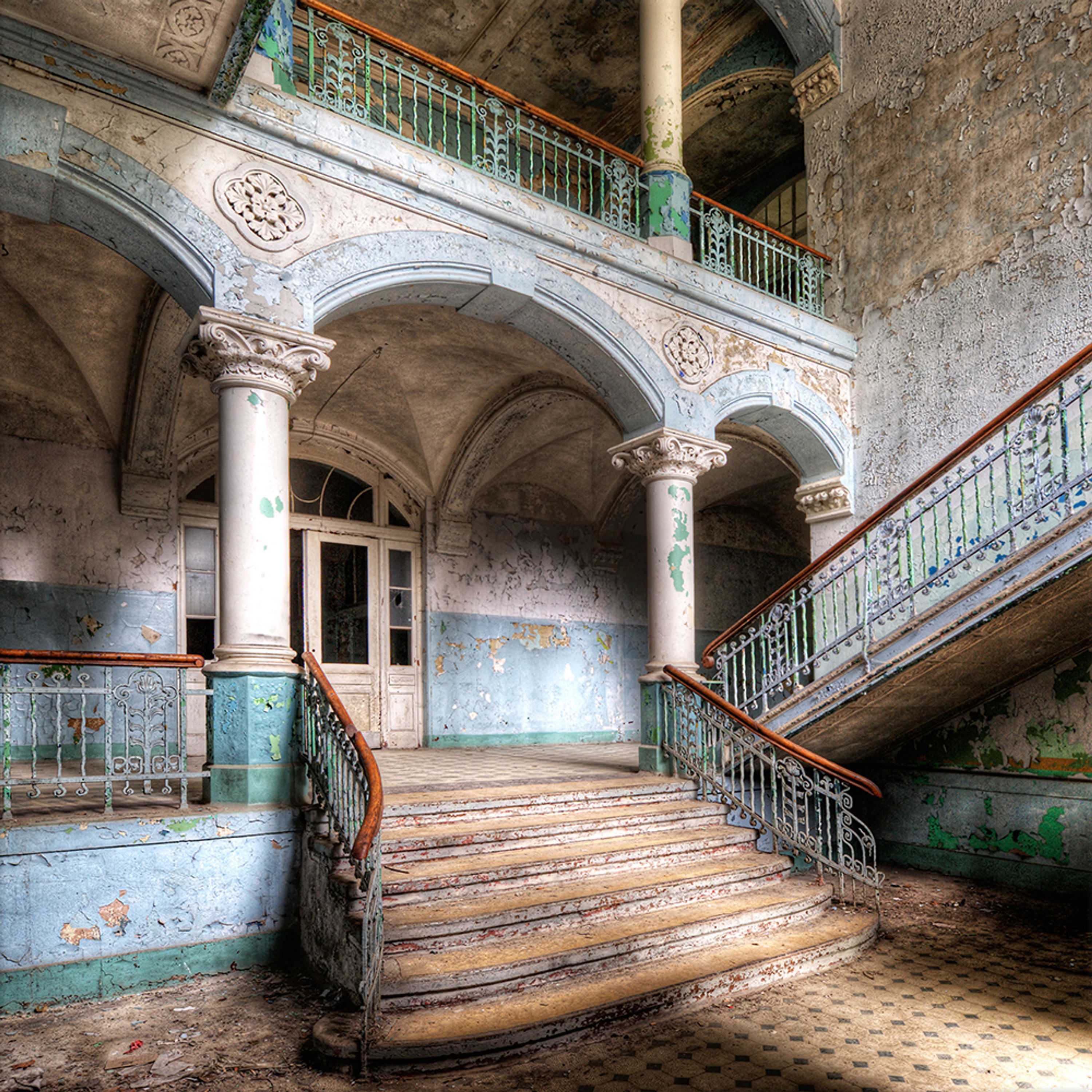 artissimo Glasbild 30x30cm Bild aus Glas Lost Places Urbex Ruine