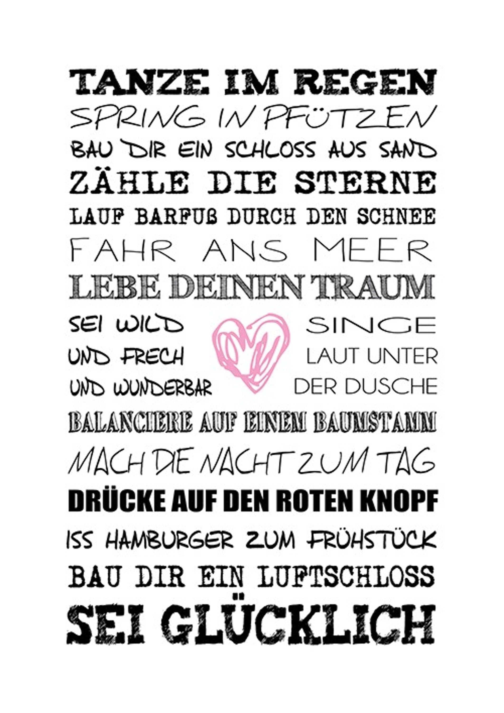 Poster Kunstdruck Plakat Spruch Zitat Print Typo