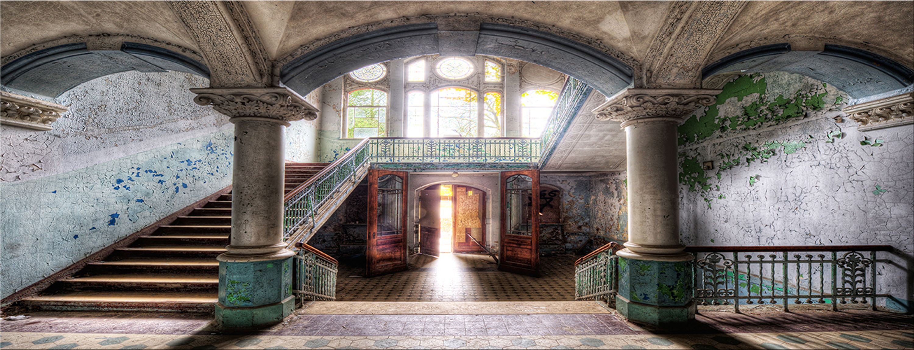 artissimo Glasbild 80x30cm Bild Wandbild Glas Lost Places Urbex