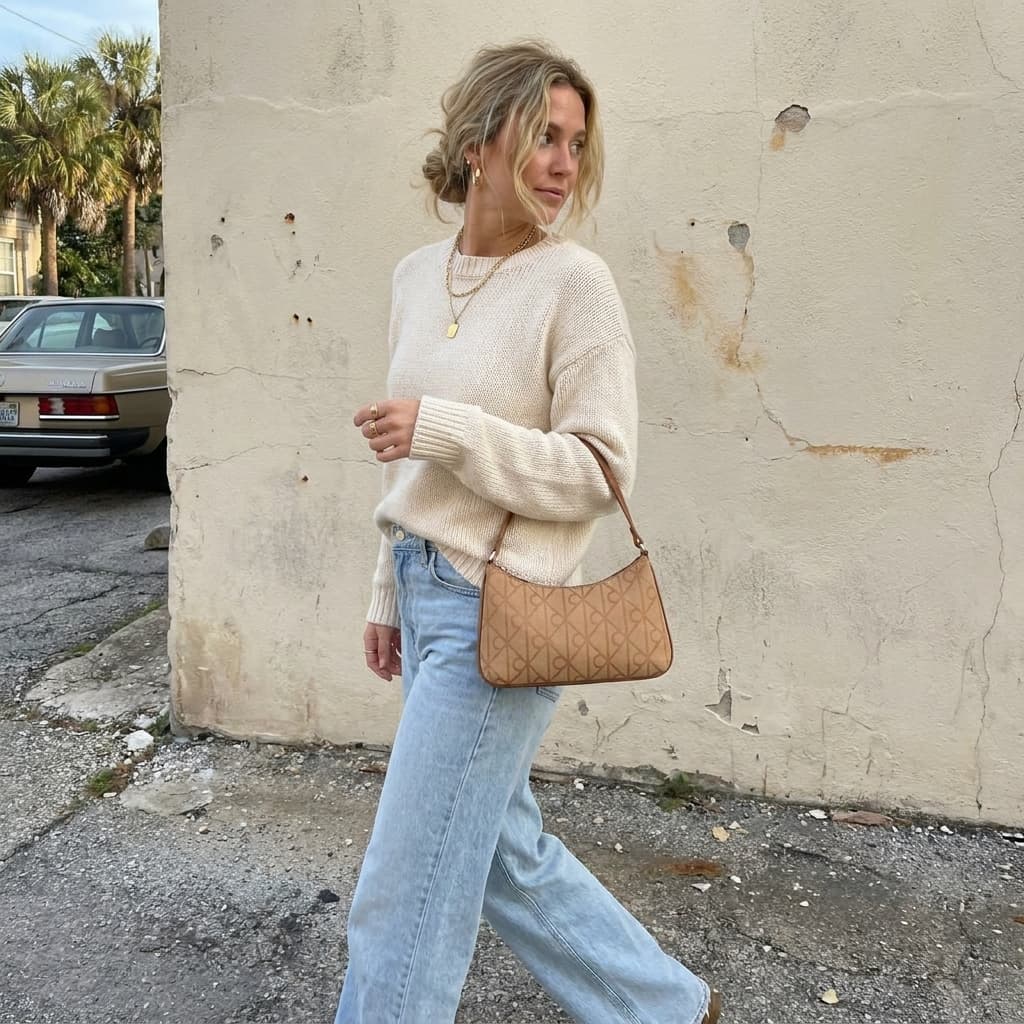 Calvin Klein Schultertasche in neutralem Look