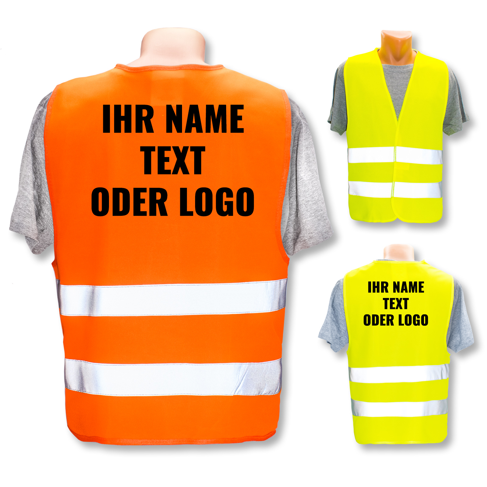 Sicherheitsweste Warnweste nach ISO 20471 * eigenes Logo Name Bild