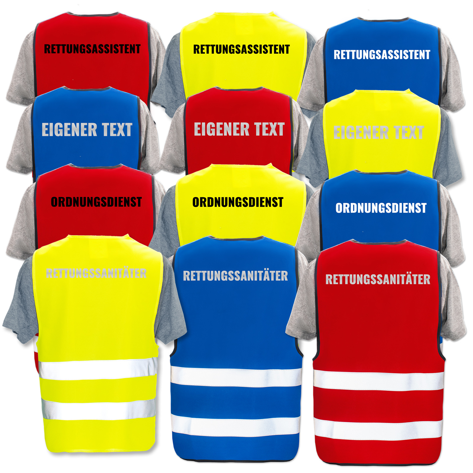 Warnweste Mit Reißverschluss - Optional Bedruckbar Mit Logo/Text